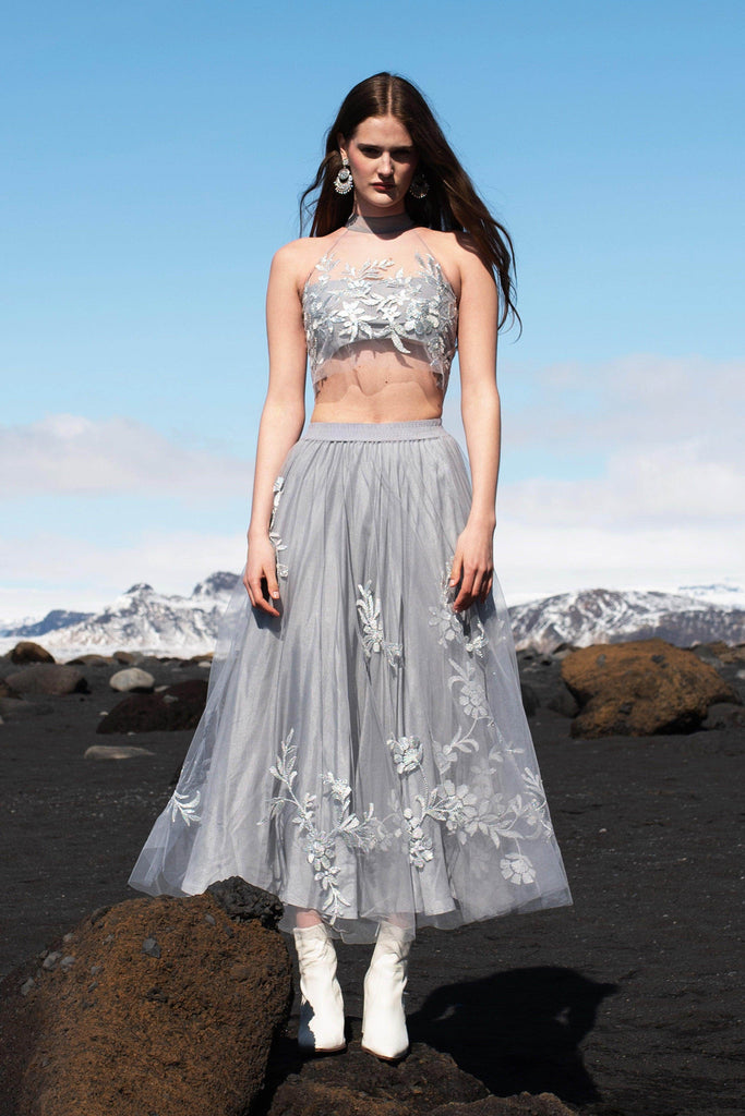 RIBBON EMBROIDERED MAXI SKIRT SET - dash and dot dash and dot