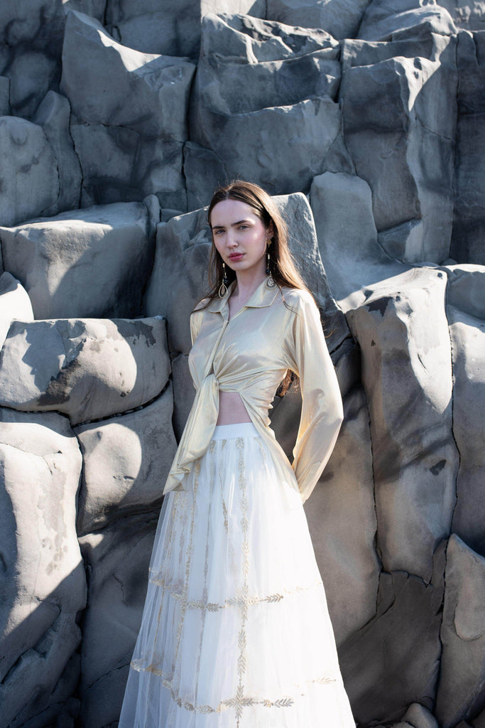 GOTA EMBROIDERED MAXI SKIRT - dash and dot dash and dot