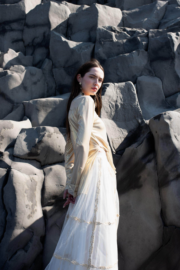 GOTA EMBROIDERED MAXI SKIRT - dash and dot dash and dot