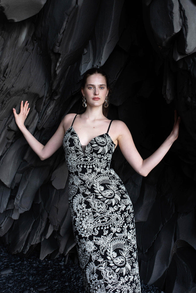 SIGNATURE B&W SEQUIN GOWN - dash and dot dash and dot