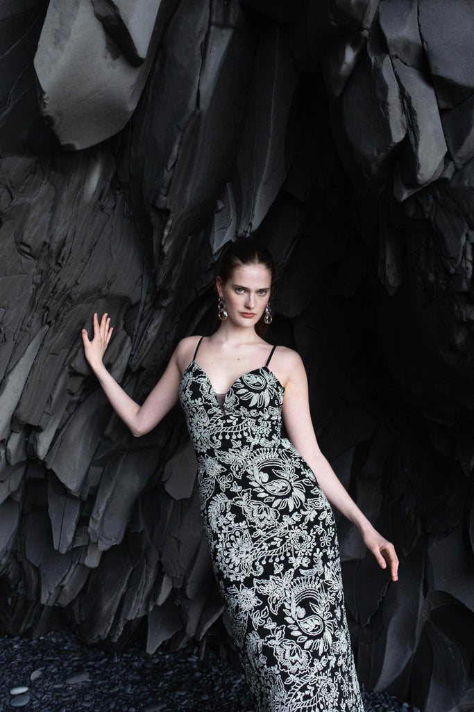 SIGNATURE B&W SEQUIN GOWN - dash and dot dash and dot