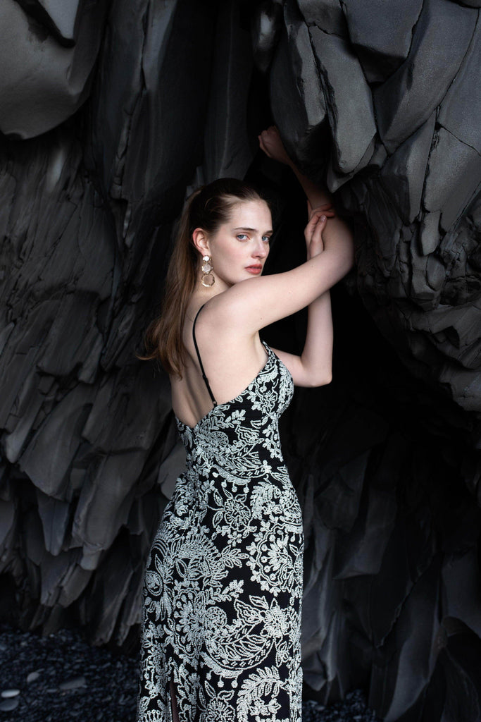 SIGNATURE B&W SEQUIN GOWN - dash and dot dash and dot