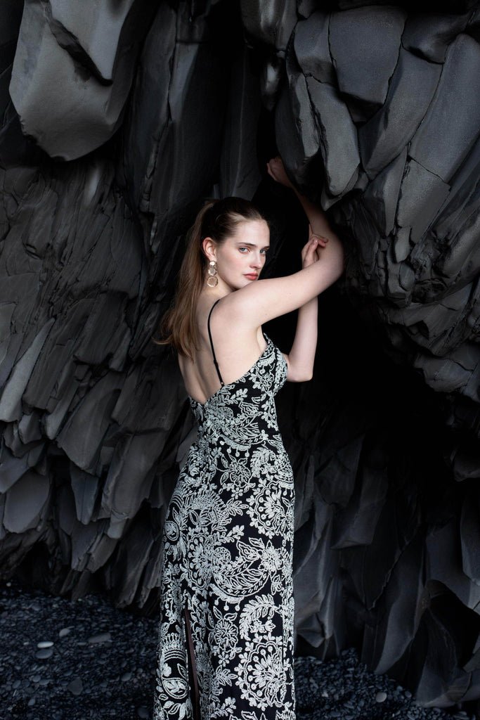 SIGNATURE B&W SEQUIN GOWN - dash and dot dash and dot