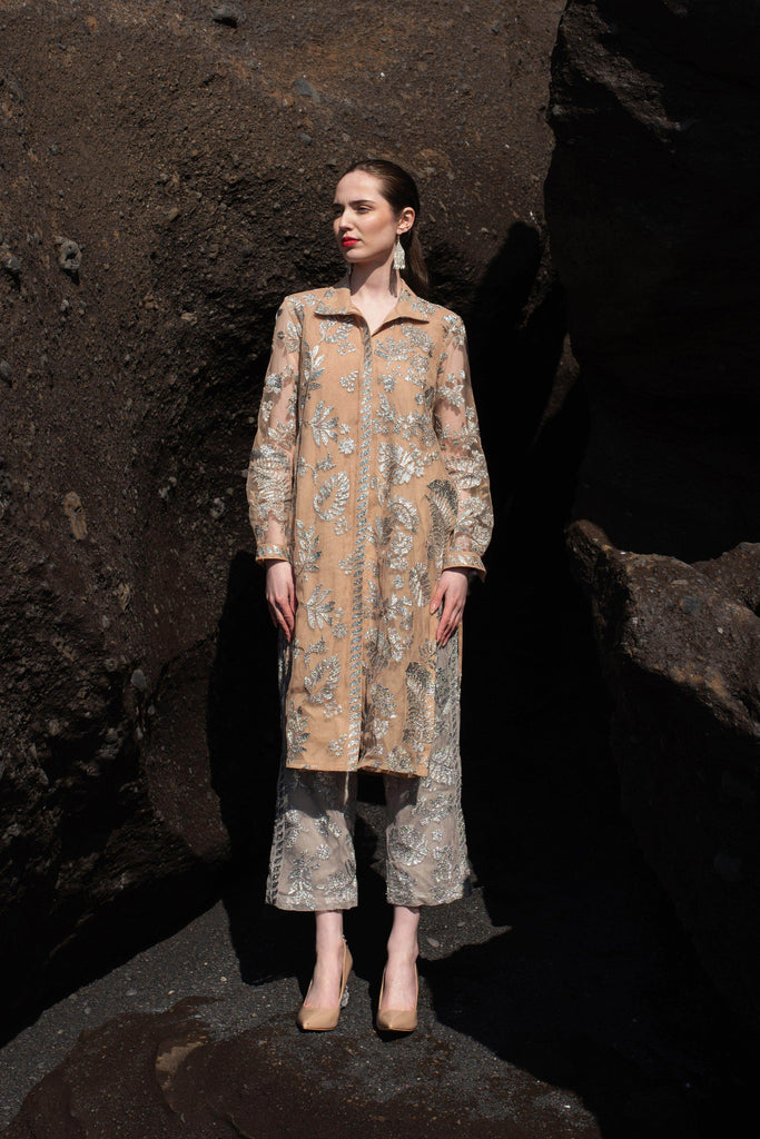 METALLIC BADLA STITCH LONGLINE TOP - dash and dot dash and dot