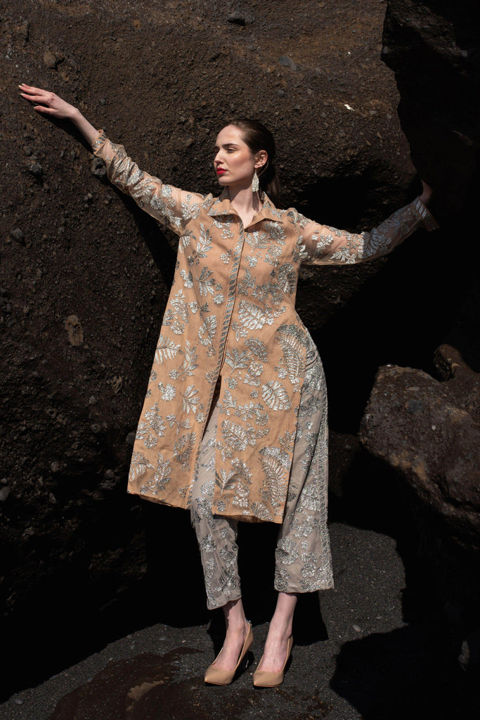 METALLIC BADLA STITCH LONGLINE TOP - dash and dot dash and dot