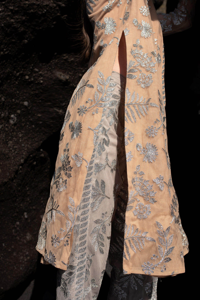 METALLIC BADLA STITCH LONGLINE TOP - dash and dot dash and dot