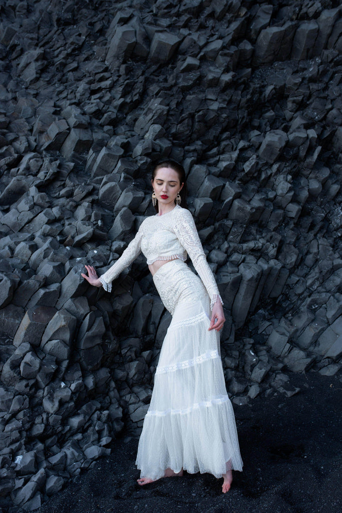 EMBROIDERED PEARL FRINGED TOP - dash and dot dash and dot