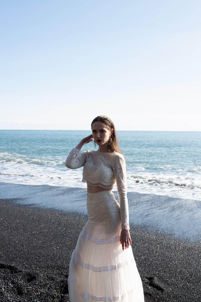 EMBROIDERED PEARL FRINGED TOP - dash and dot dash and dot