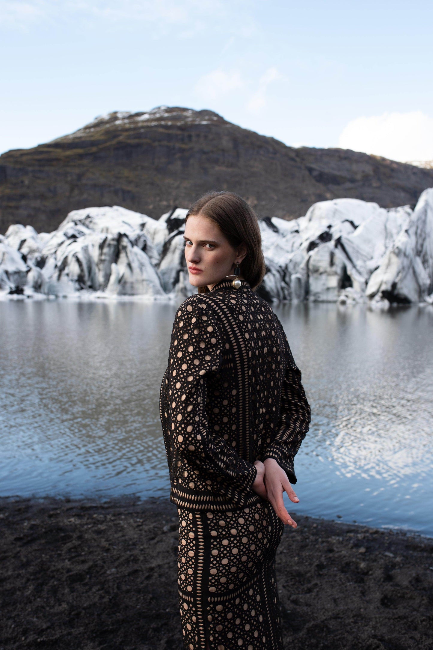 CANING CUTWORK BANDEAU AND SKIRT SET - dash and dot