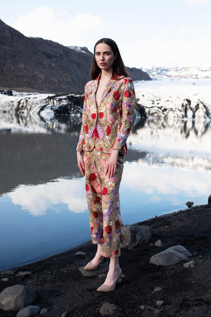 MULTICOLOUR EMBROIDERED FLORAL SUIT - dash and dot dash and dot