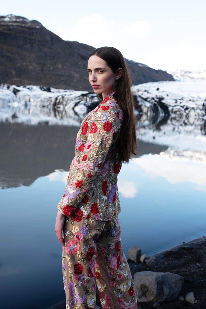 MULTICOLOUR EMBROIDERED FLORAL BLAZER - dash and dot dash and dot