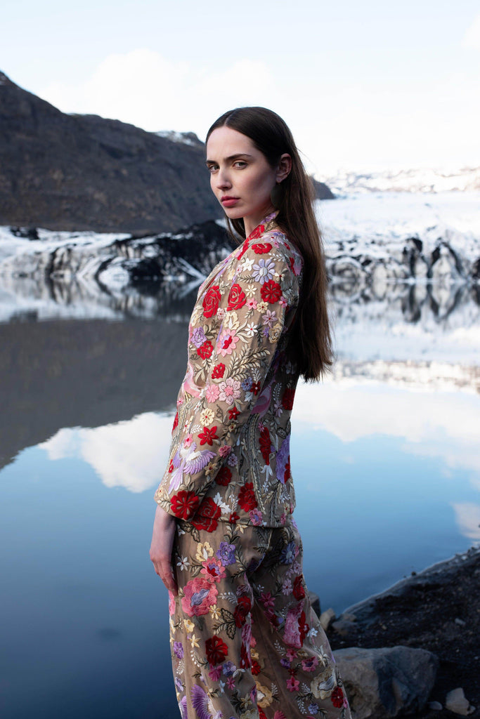 MULTICOLOUR EMBROIDERED FLORAL SUIT - dash and dot dash and dot