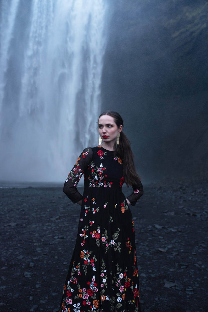 MULTI FLORAL EMBROIDERED GOWN - dash and dot dash and dot