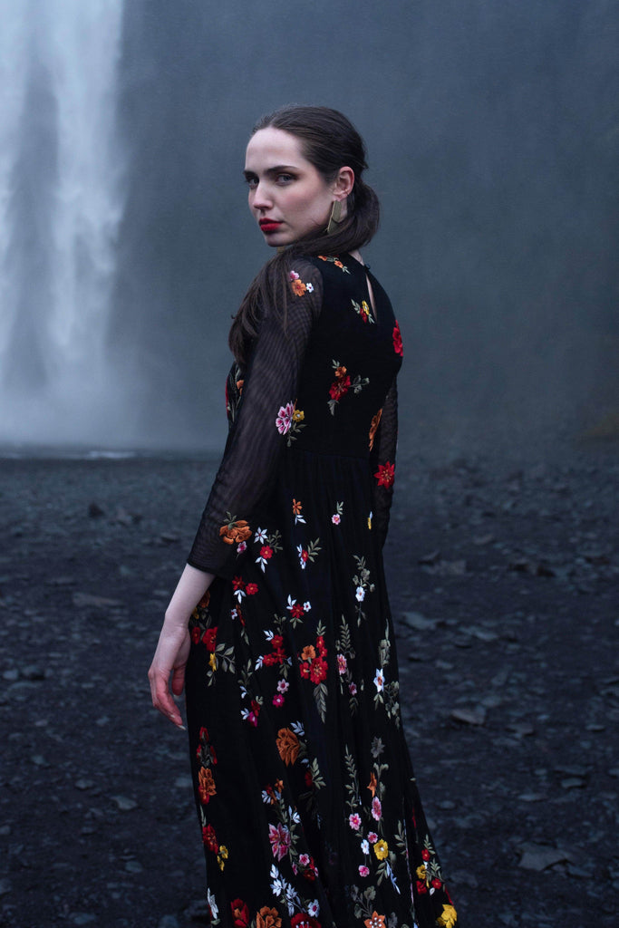 MULTI FLORAL EMBROIDERED GOWN - dash and dot dash and dot