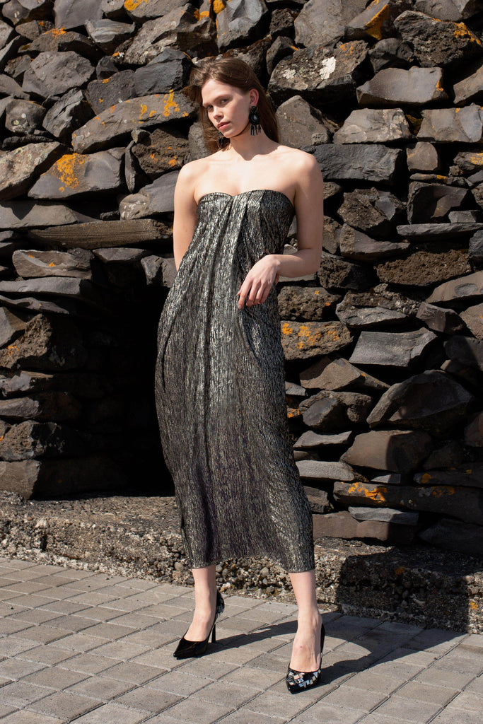 FOIL TUBE DRESS - dash and dot dash and dot