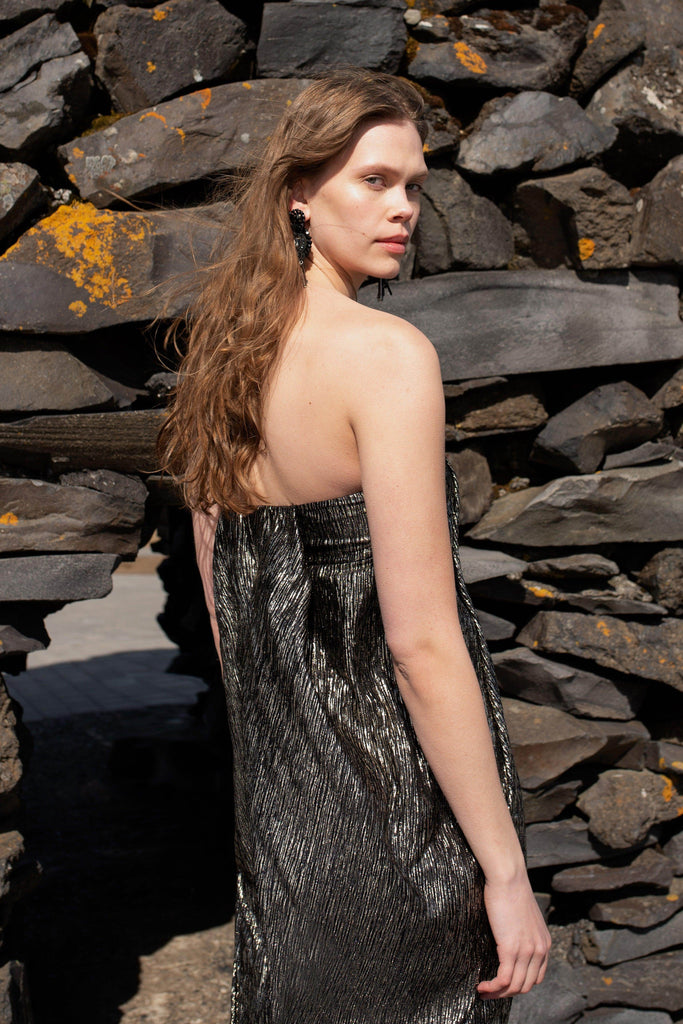 FOIL TUBE DRESS - dash and dot dash and dot