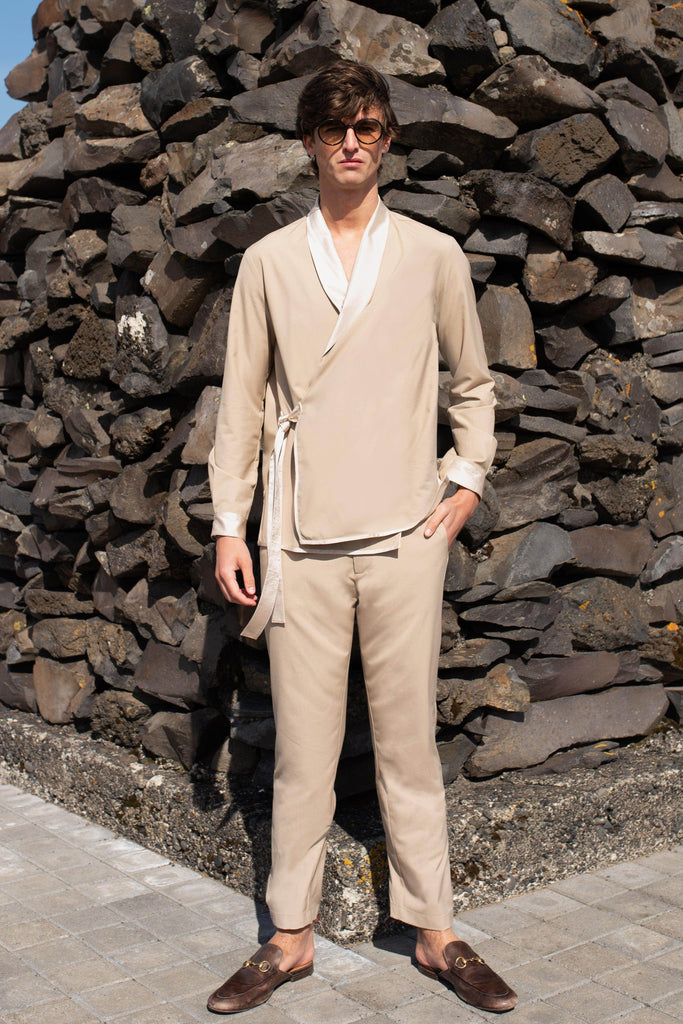 BEIGE SIDE TIE SET - dash and dot dash and dot