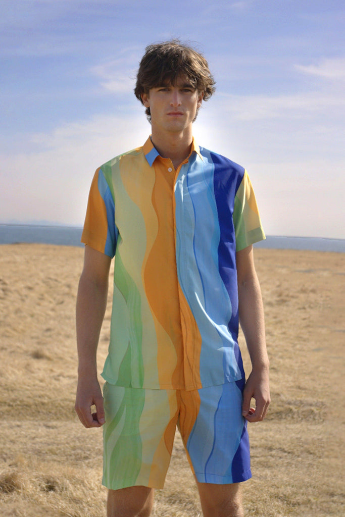 WATERCOLOUR SWIM SHORTS SET - dash and dot dash and dot