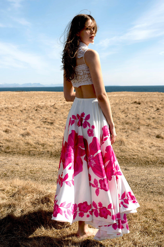 FLORAL MAXI SKIRT - dash and dot dash and dot