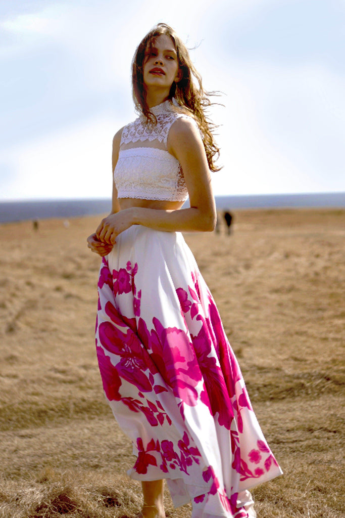 FLORAL MAXI SKIRT - dash and dot dash and dot