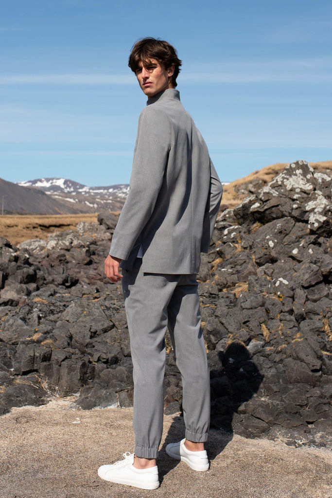 GREY WOVEN JOGGER - dash and dot dash and dot