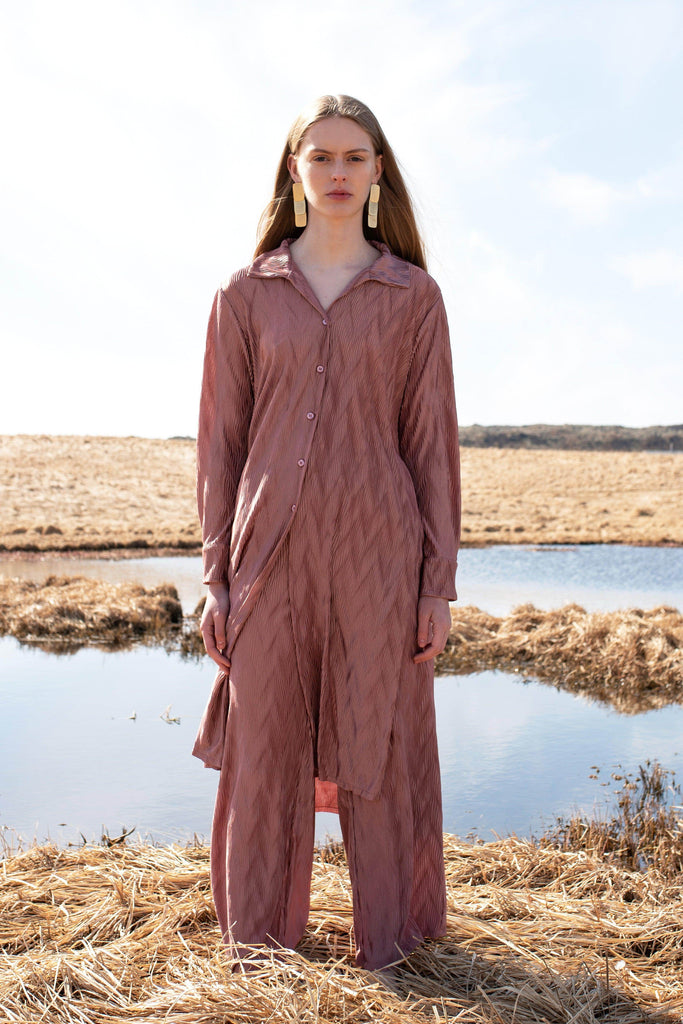 PINK PLEATED TOP - dash and dot dash and dot