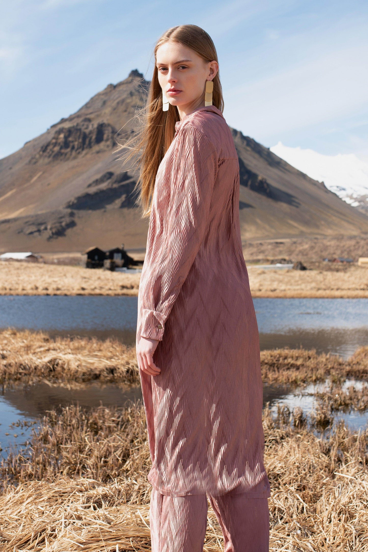 PINK PLEATED TOP - dash and dot