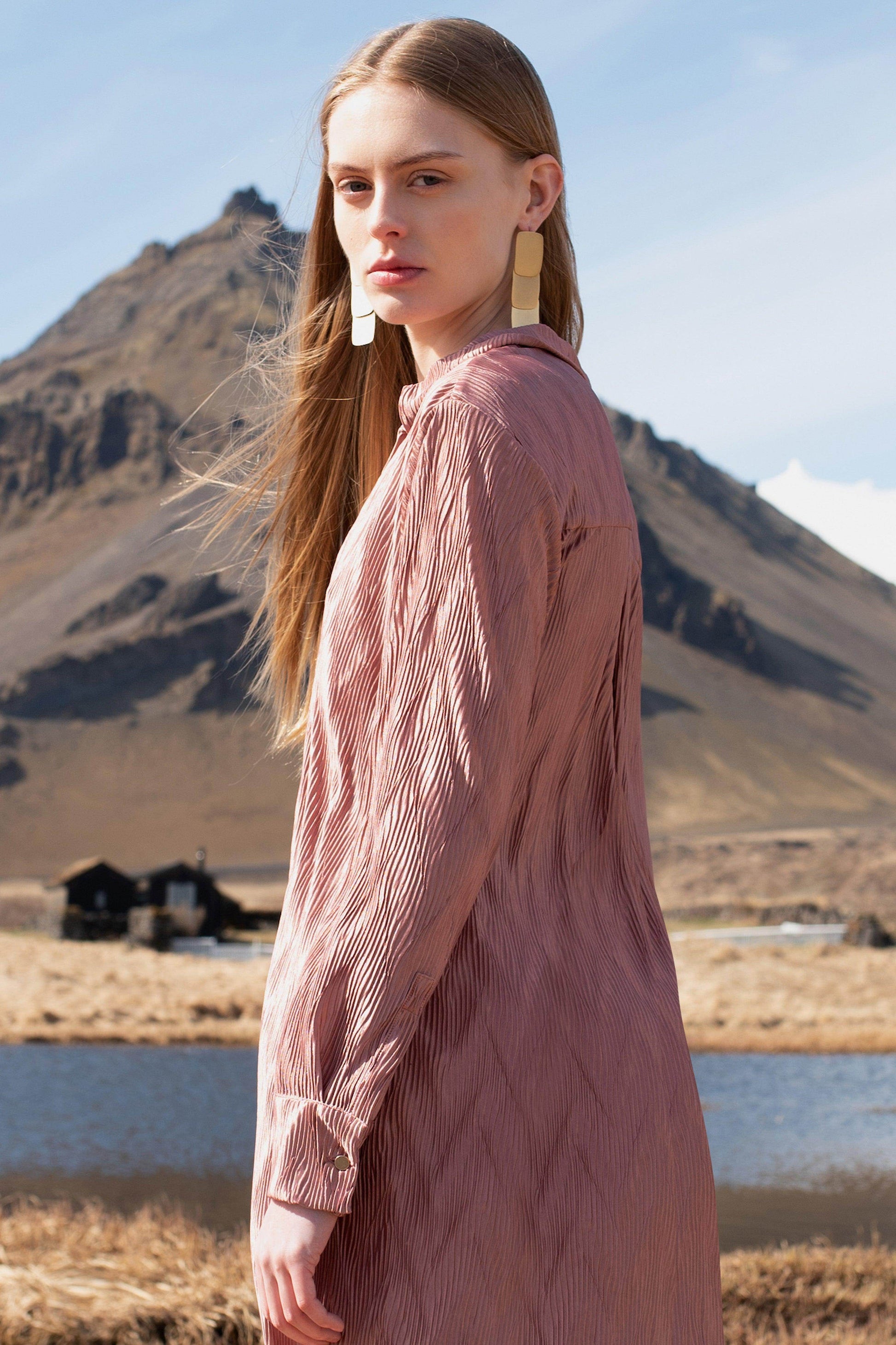 PINK PLEATED TOP - dash and dot