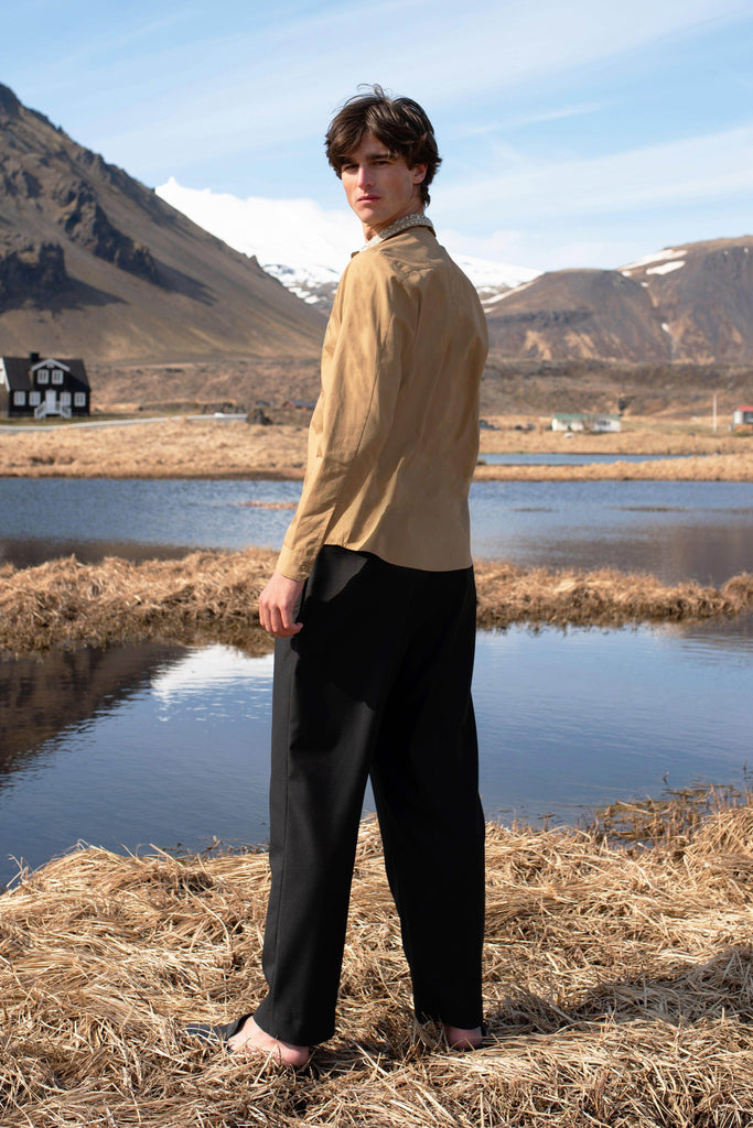 METALLIC EMBROIDERED BIB SHIRT - dash and dot dash and dot