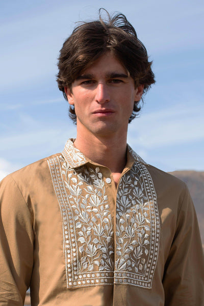 METALLIC EMBROIDERED BIB SHIRT - dash and dot