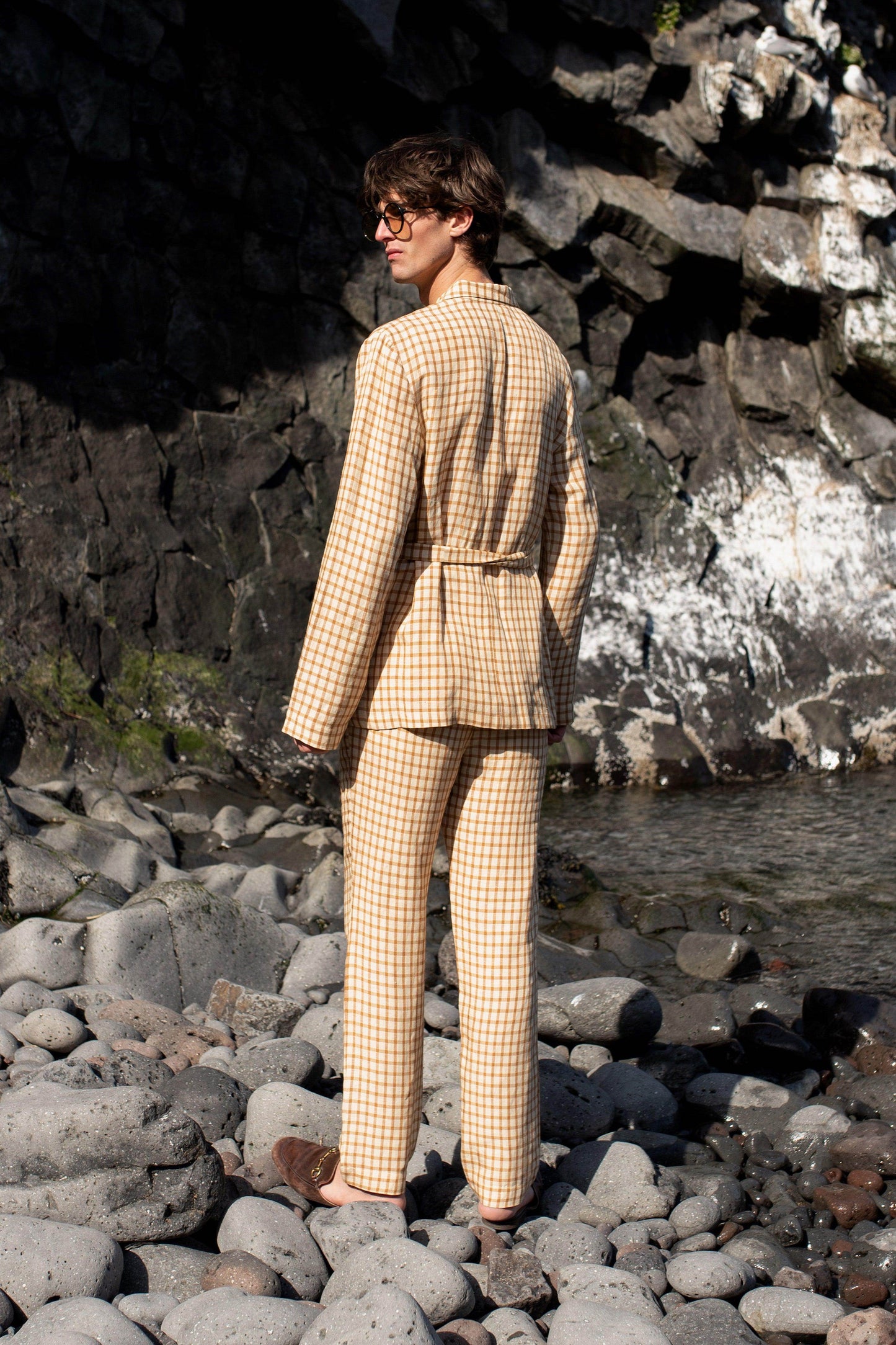 LINEN CHECK PANT - dash and dot