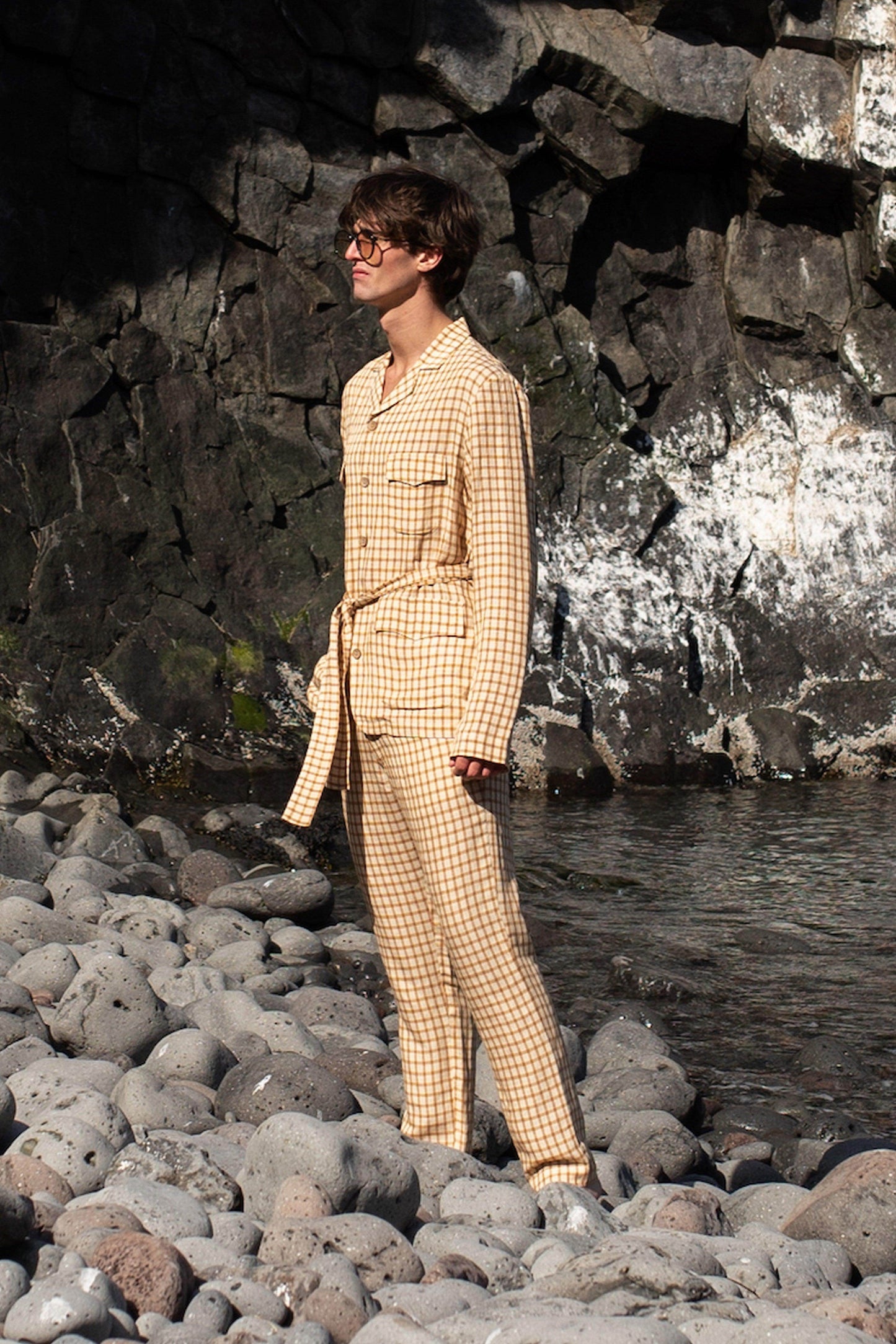 LINEN CHECK PANT - dash and dot