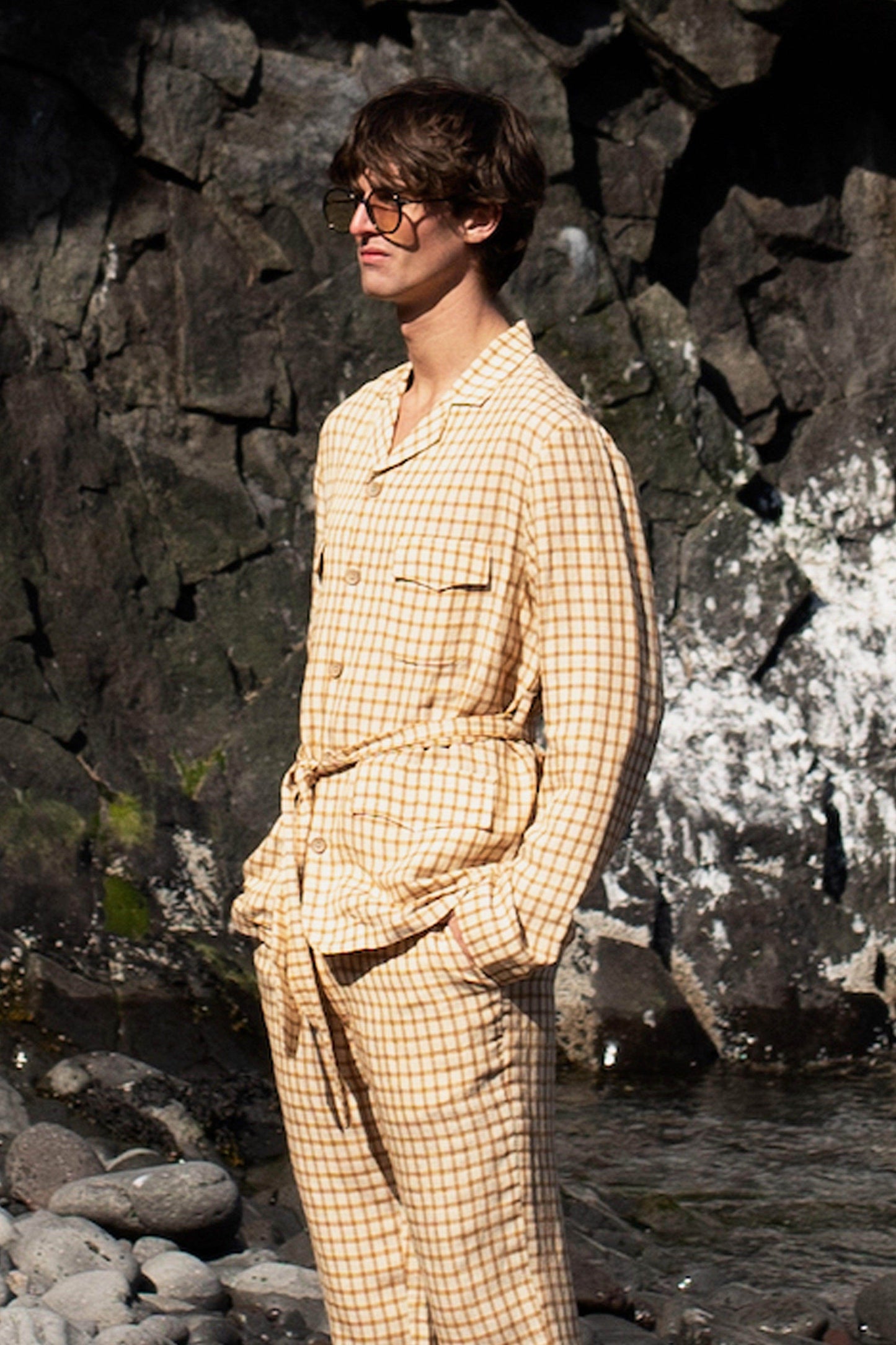 LINEN CHECK PANT - dash and dot