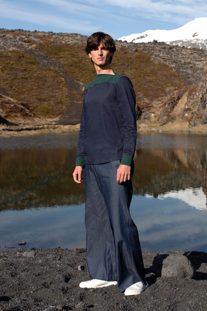 WIDE LEG DENIM PANTS - dash and dot dash and dot