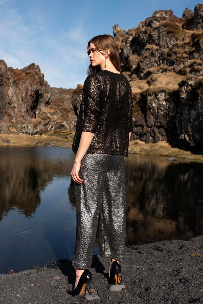 SEQUIN STRAIGHT PANT - dash and dot dash and dot