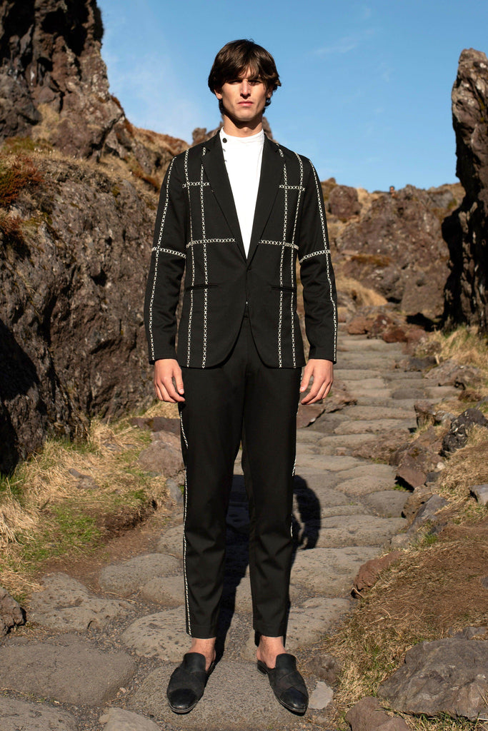 CONTRAST CROSS STITCH PANT - dash and dot dash and dot