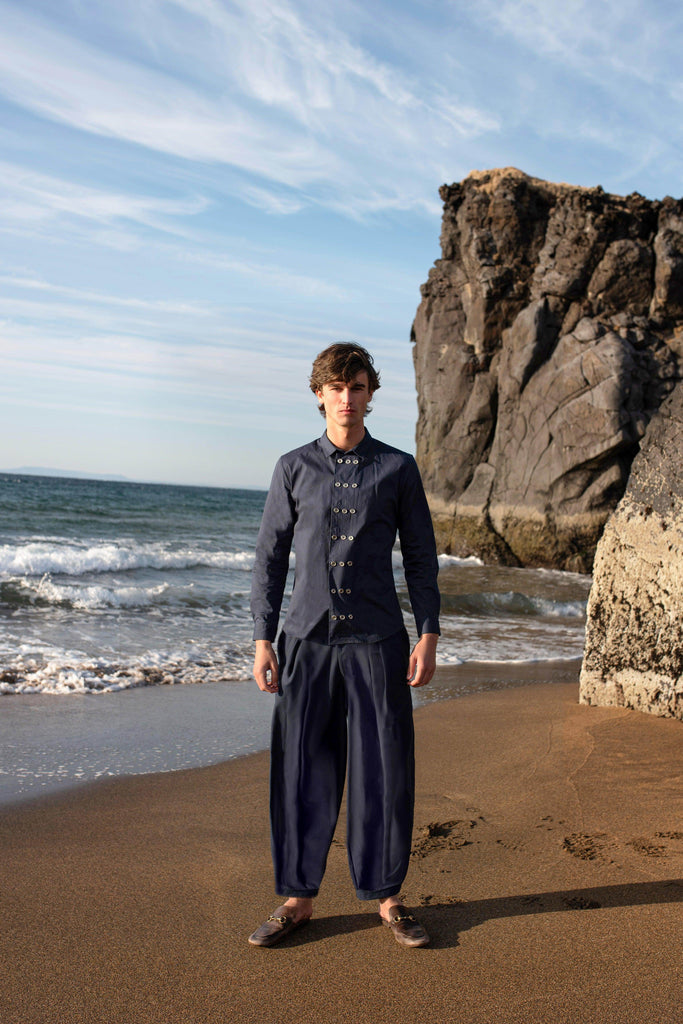 RELAXED BOX PLEAT PANT - dash and dot dash and dot