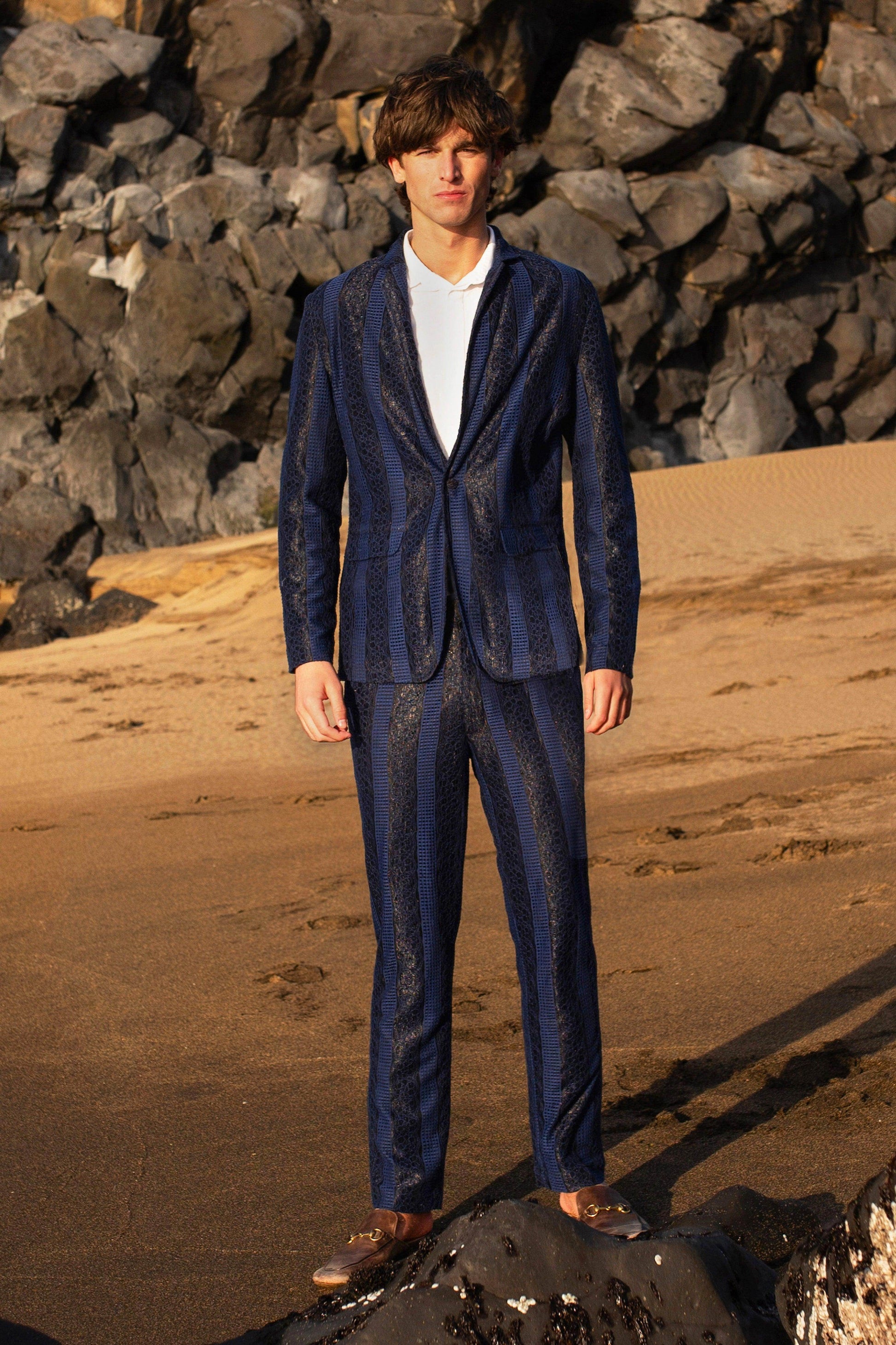 BLUE LACE SUIT - dash and dot