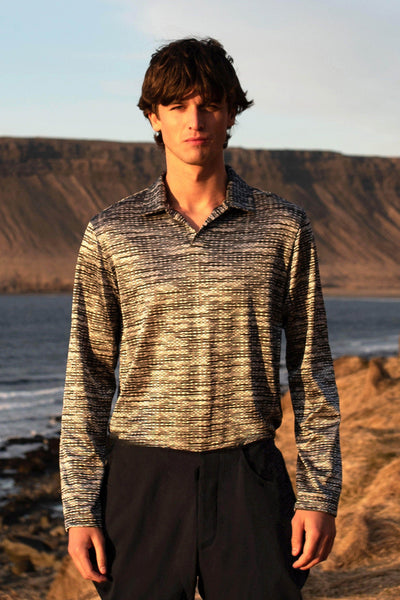 TWISTED KNIT FULL SLEEVE POLO - dash and dot