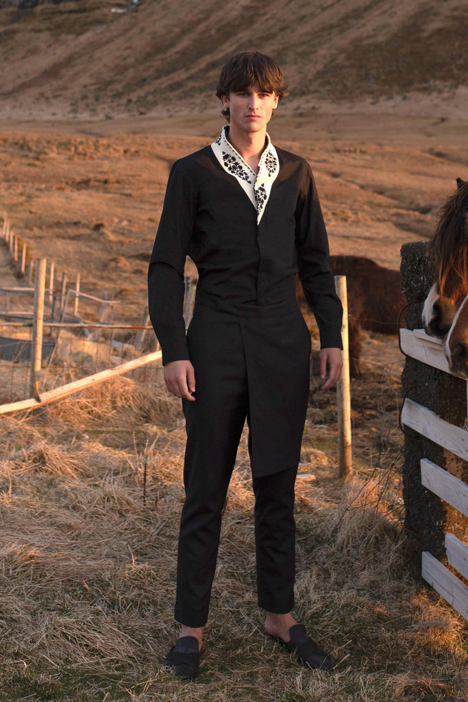 SIDE-PANEL BLACK PANTS - dash and dot dash and dot