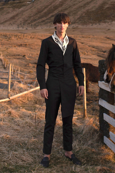 SIDE-PANEL BLACK PANTS - dash and dot