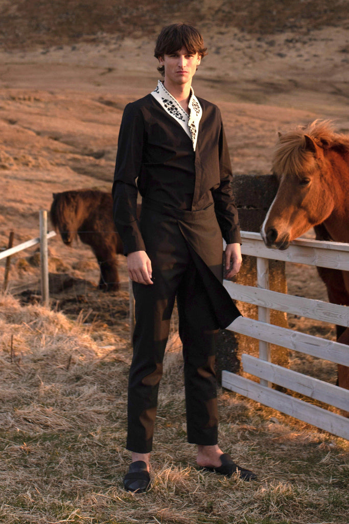 SIDE-PANEL BLACK PANTS - dash and dot dash and dot