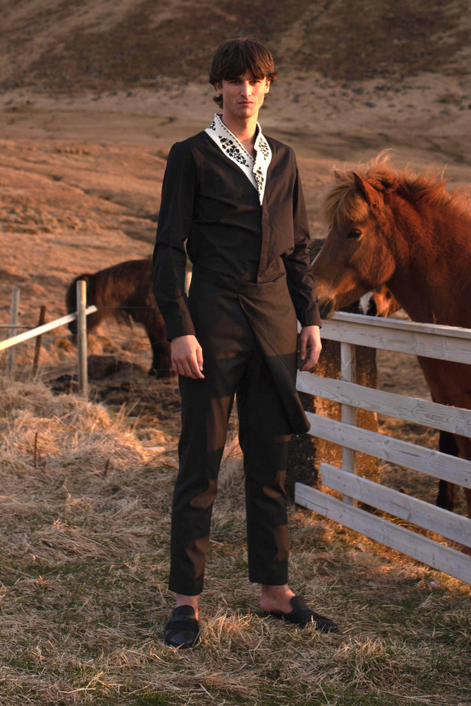 SIDE-PANEL BLACK PANTS - dash and dot dash and dot