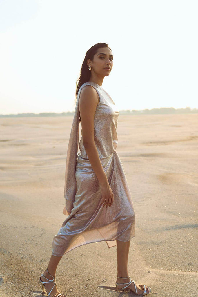 SHIMMER DRAPED SKIRT SET - dash and dot dash and dot