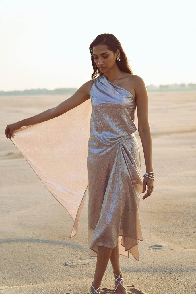 SHIMMER DRAPED SKIRT SET - dash and dot dash and dot