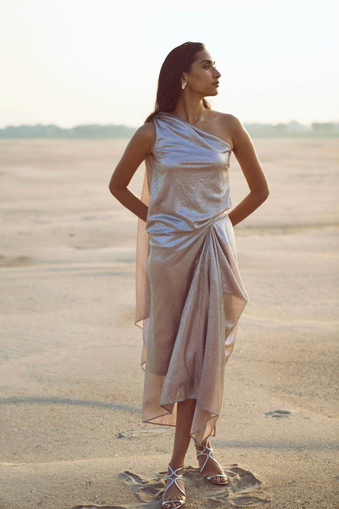 SHIMMER DRAPED SKIRT SET - dash and dot dash and dot