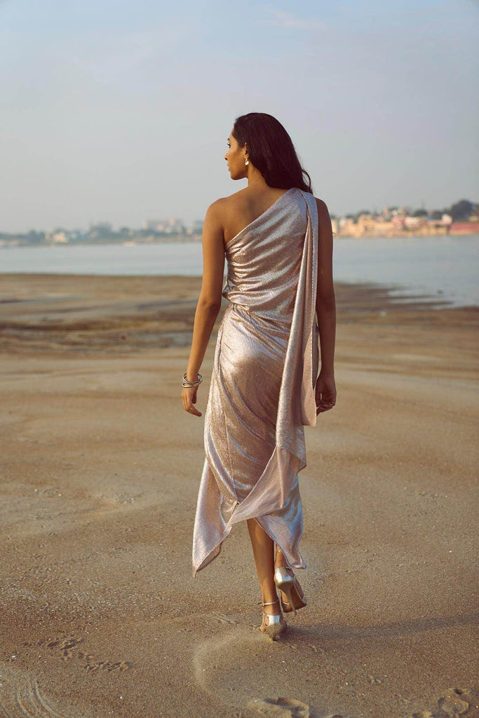 SHIMMER DRAPED SKIRT SET - dash and dot dash and dot