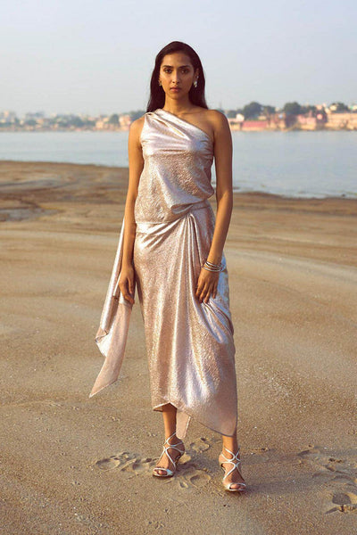 SHIMMER DRAPED SKIRT SET - dash and dot