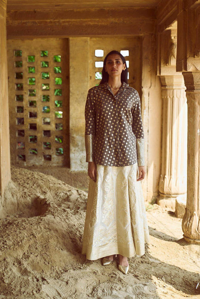 BROCADE CHANDERI SHIRT - dash and dot dash and dot