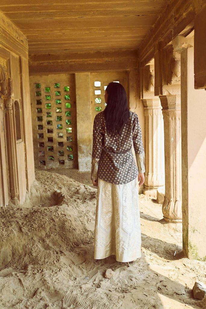 BROCADE CHANDERI SHIRT - dash and dot dash and dot